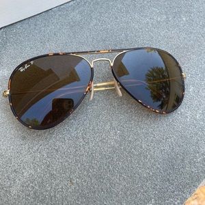 Ray ban polarized aviators tortoise rim